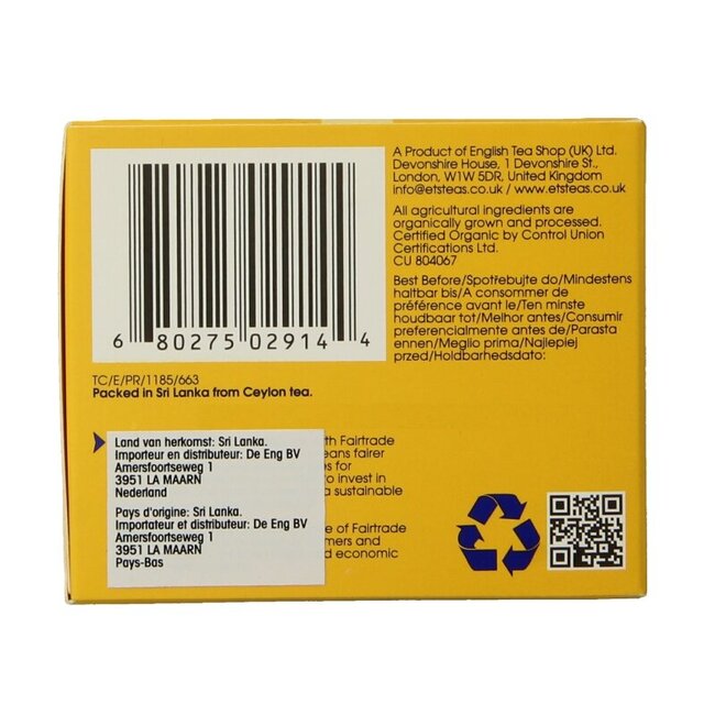 Earl Grey Bio 20 Sachets