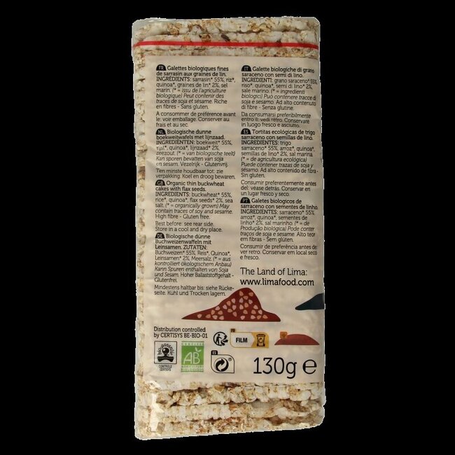Galettes de sarrasin aux graines de lin bio 130 g