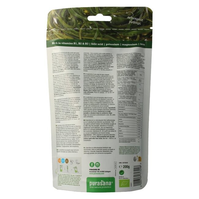 Spirulina poeder vegan bio 200 Gram