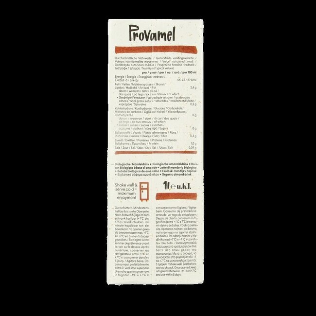 Boisson amande sans sucre bio 1 Litre