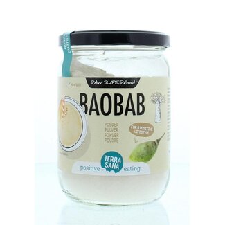 TerraSana Poudre de baobab brute bio en bocal en verre 190 g