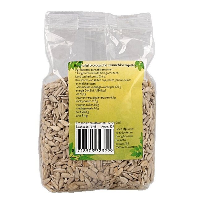Zonnebloemenpitten bio 400 Gram