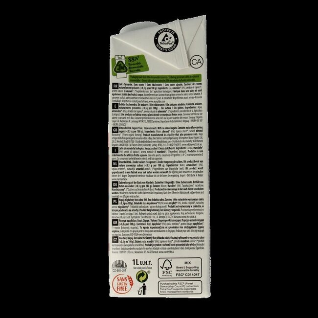 Amandeldrank naturel suikervrij bio 1 Liter