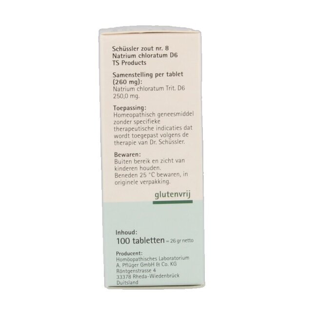 Natrium chloratum 8 D6 Schussler 100 Tabletten