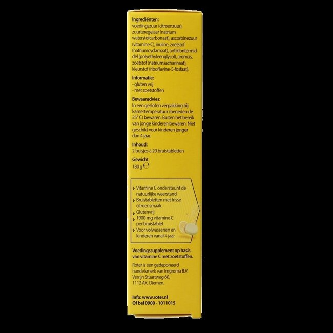 Comprimés effervescents vitamine C citron duopack 40 comprimés