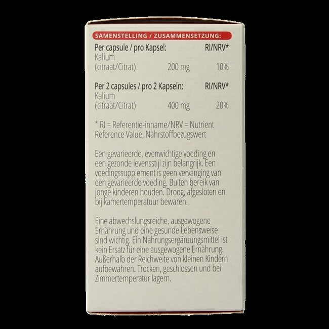 Citrate de potassium 200 mg 100 gélules