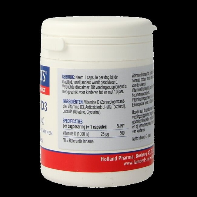 Vitamine D3 1000IE/25mcg 120 Capsules