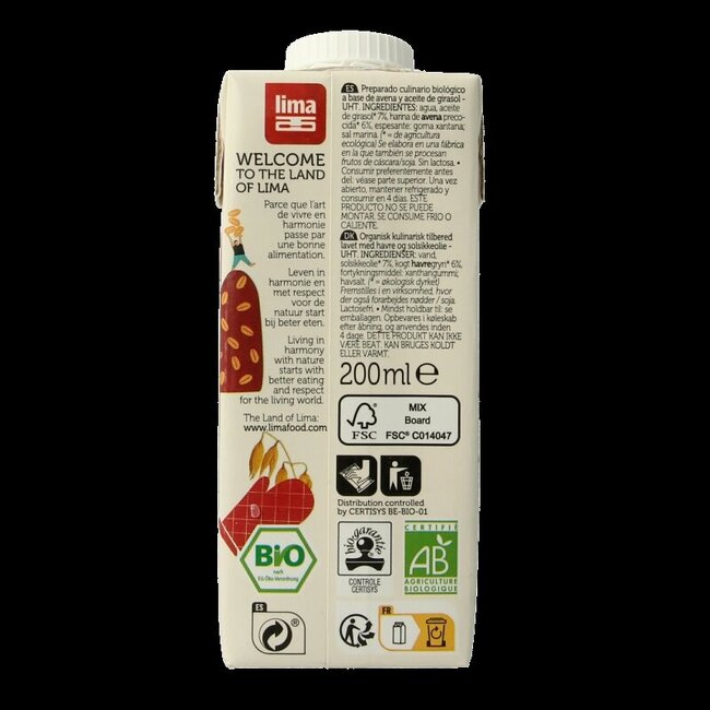 Oat cuisine bio 200 Millilitres
