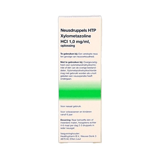 Neusdruppels HTP Xylometazoline HCl 1mg/ml 10 Milliliter