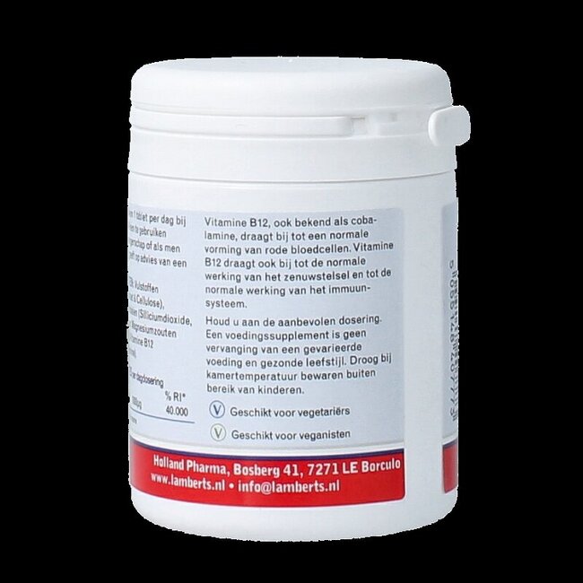 Vitamine B12 1000 mcg (cyanocobalamine) 60 comprimés