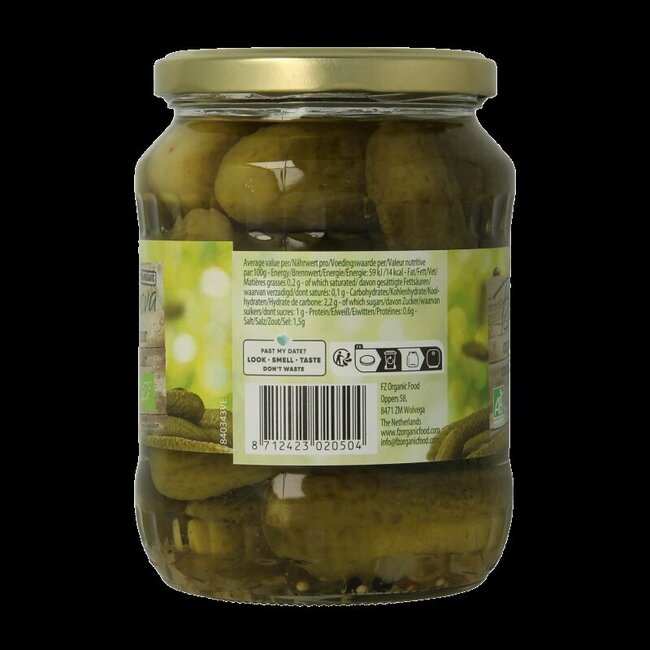 Augurken zuur bio 670 Gram