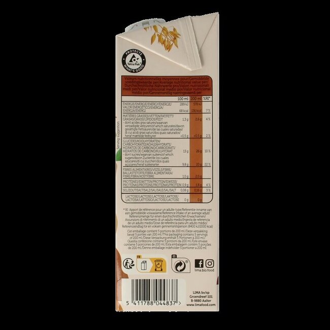 Boisson à l'avoine chocolat bio 1 litre