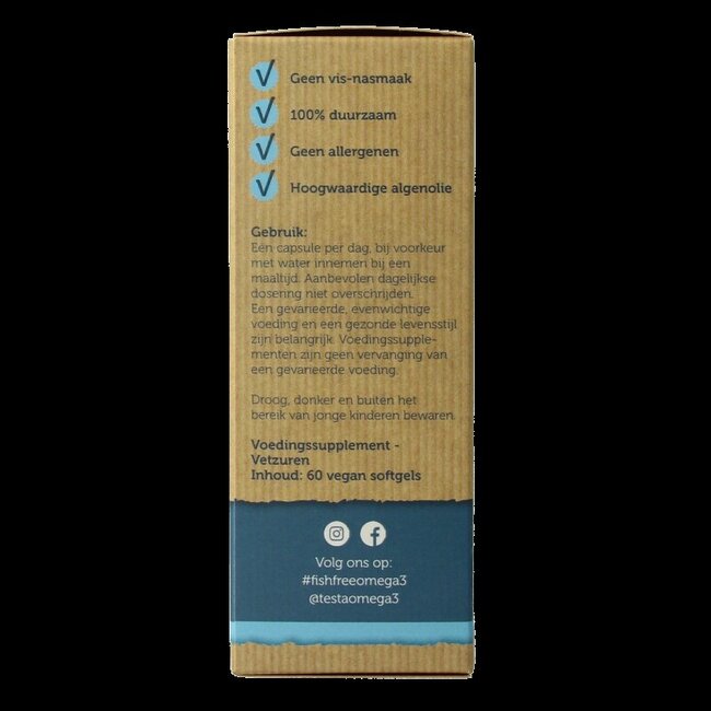 Omega 3 algenolie 325mg DHA + 150mg EPA vegan 60 Vegetarische capsules