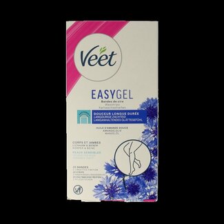 Veet Bandes de cire froide peaux sensibles 20 pièces
