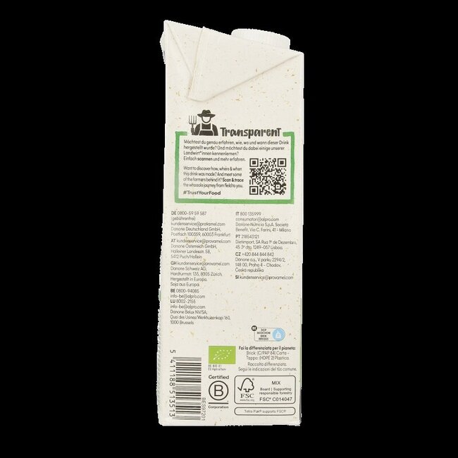 Boisson au soja nature non sucrée bio 1 litre