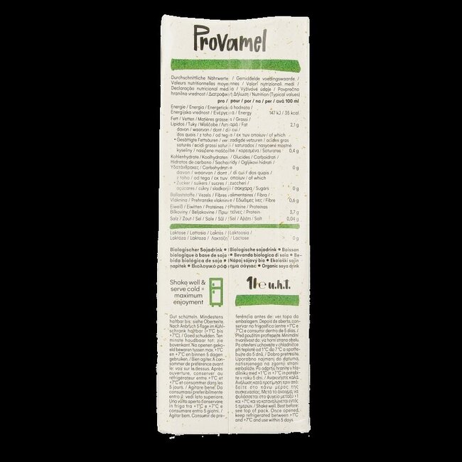 Drink soya naturel ongezoet bio 1 Liter