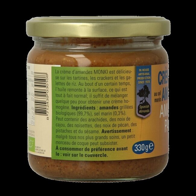 Amandelpasta met zout bio 330 Gram