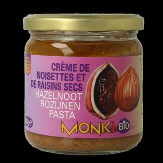 Monki Hazelnoten-rozijnenpasta eko bio 330 Gram