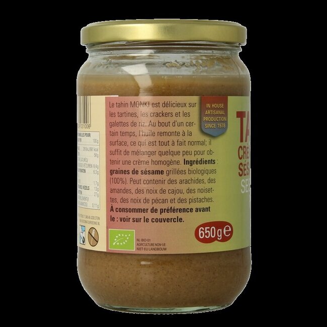 Tahin bio pauvre en sel 650 g