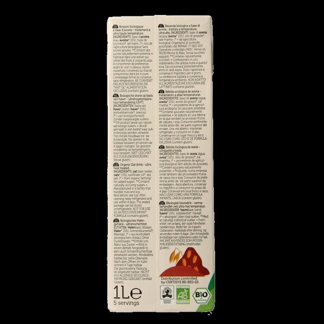 Oat drink natural bio 1 Liter