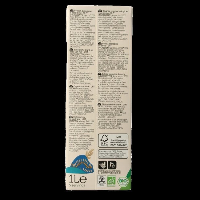 Rice drink original bio 1 Liter
