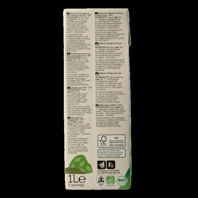 Soya drink natural bio 1 Liter
