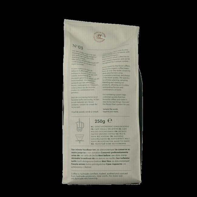 Cafe organico senza decaf bio 250 Gram