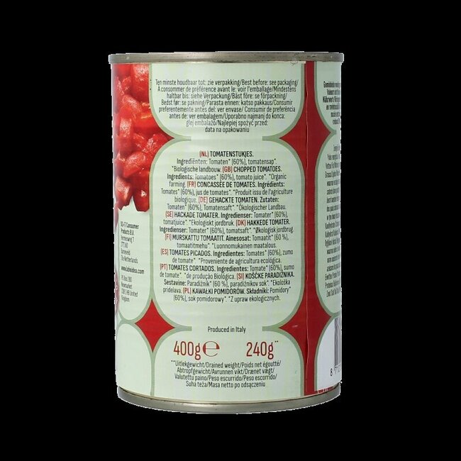 Tomatenstukjes in blik bio 400 Gram