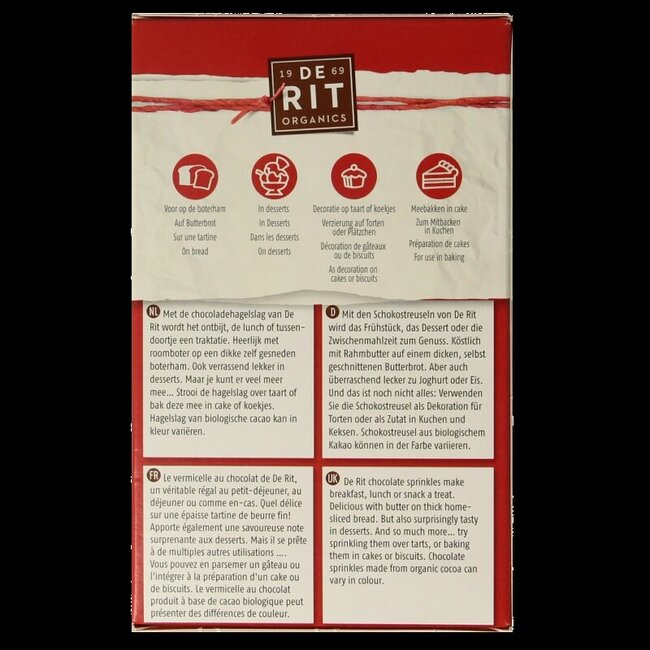 Chocoreale vermicelles de chocolat noir bio 225 grammes