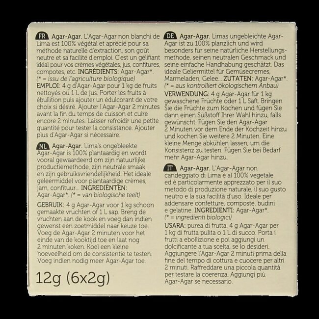 Agar agar poeder bio 12 Gram