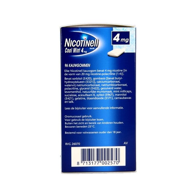 Gommes à mâcher Cool Mint 4 mg, 96 pièces