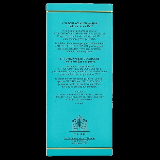 Eau de Cologne flacon 150 millilitres