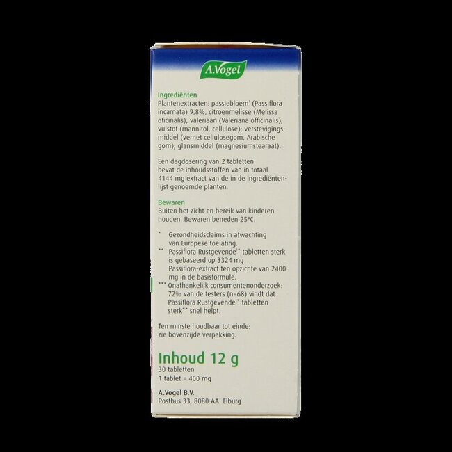 Passiflora rustgevende tabletten sterk 30 Tabletten