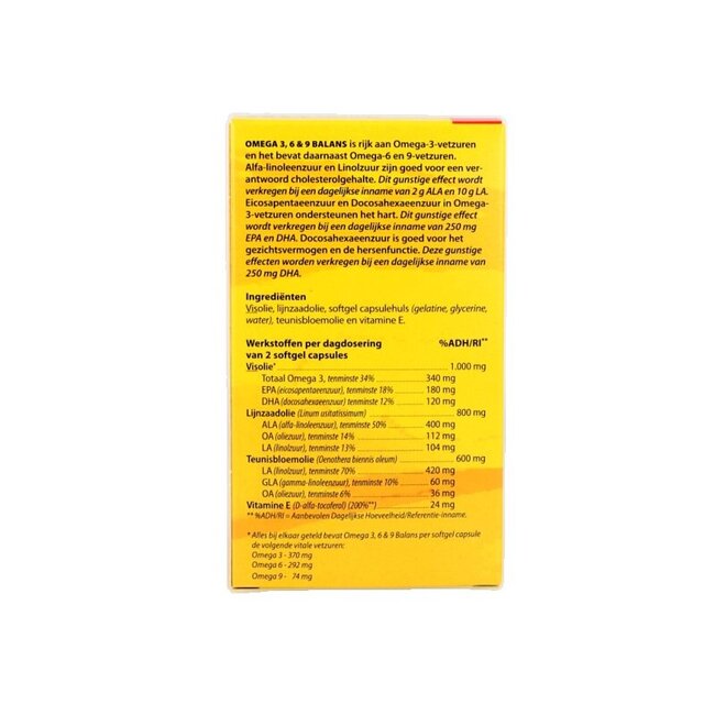 Omega 3 6 & 9 balans 96 Softgels
