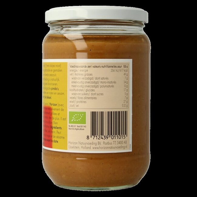 Beurre de cacahuètes crunchy au sel de mer bio 650 g