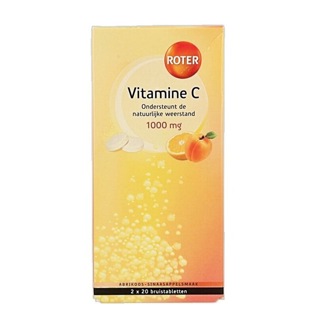 Comprimés effervescents vit. C abricot-orange duopack 40 comprimés
