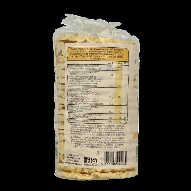 Maiswafels dun rond bio 120 Gram