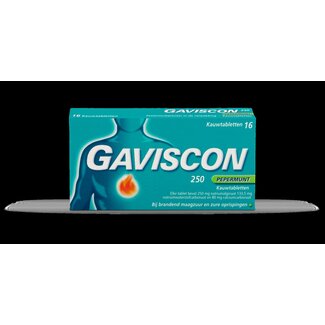Gaviscon Pepermunt 250 16 Tabletten