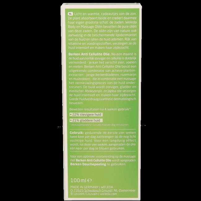 Berken anti cellulite olie 100 Milliliter