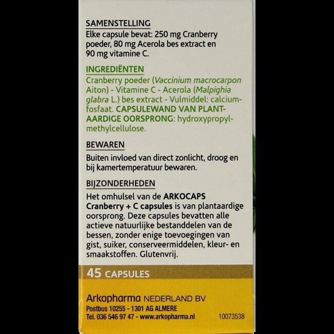 Cranberry & Vitamine C 45 Capsules