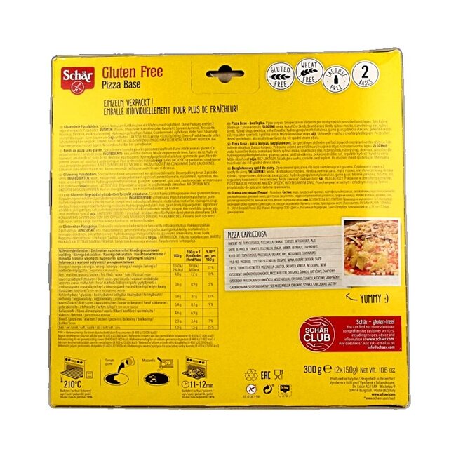 Pâtes à pizza sans gluten, 2 pièces