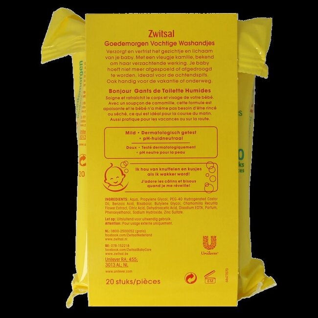 Goedemorgen vochtige washandjes 20 Stuks