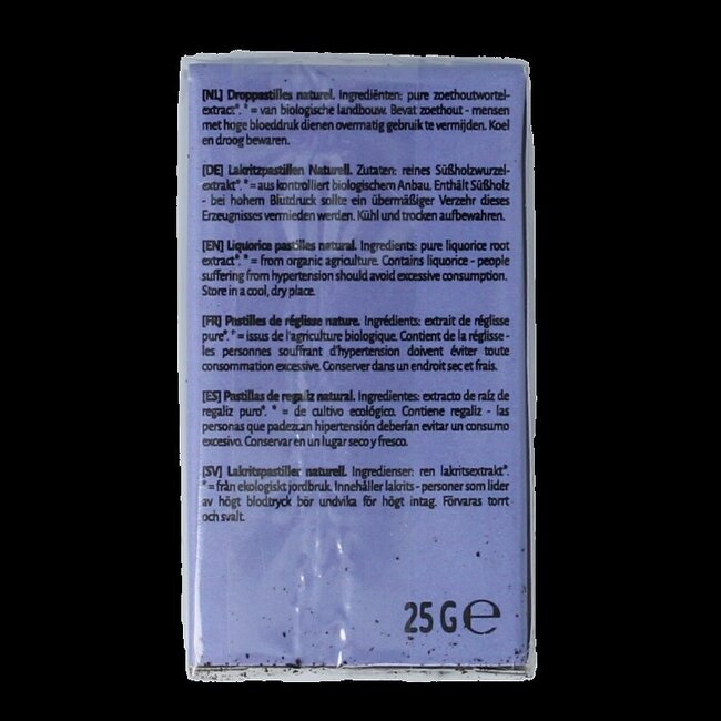 Droppastilles naturel bio 25 Gram