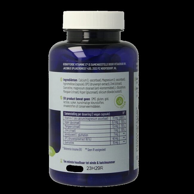 Vitamine C Tamponnée avec Zinc, OPC et Quercétine 90 Gélules Végétales