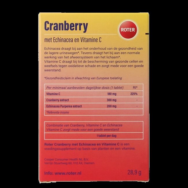 Cranberry vitamine C & echinacea 30 Tabletten