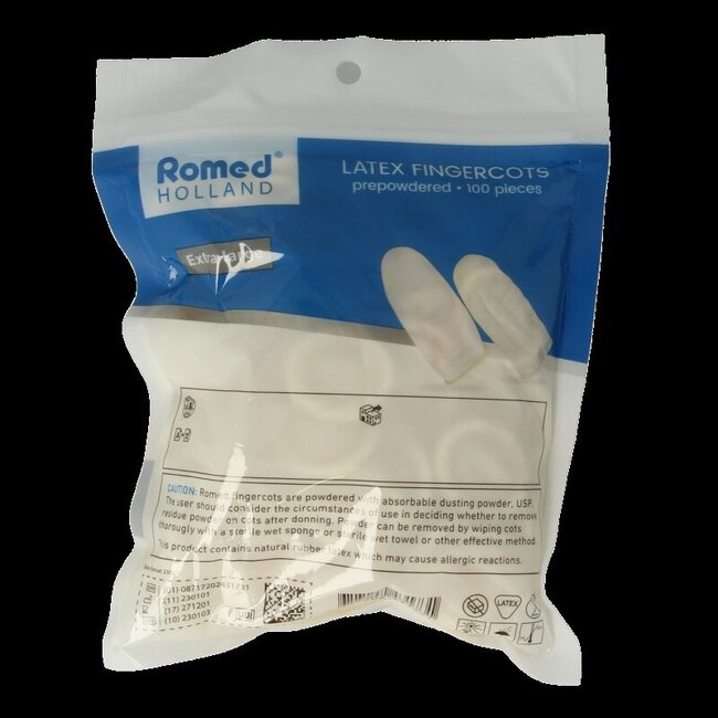 Vingercondooms latex XL 100 Stuks