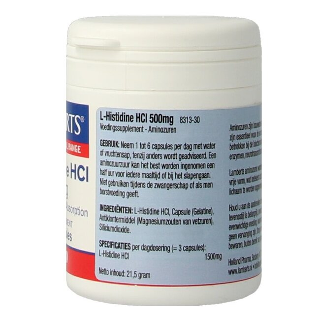 L-Histidine 500 mg 30 Gélules