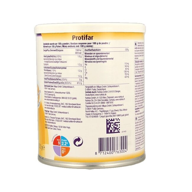 Protifar eiwitrijk poeder 225 Gram