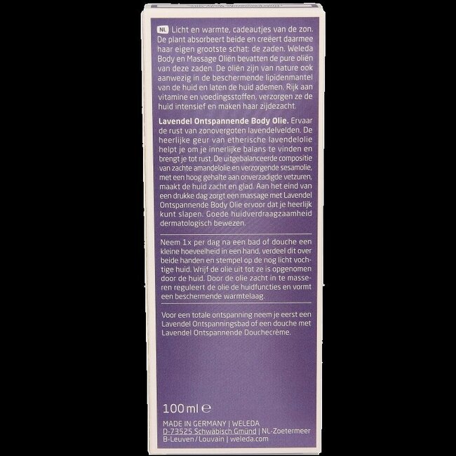 Lavendel ontspannende body olie 100 Milliliter