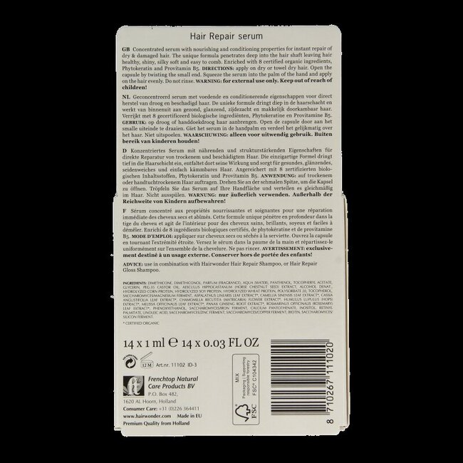 Sérum capillaire réparateur en capsules 14 capsules